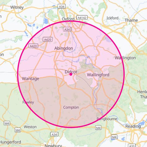 Posh Wash Didcot Ltd, South-Oxfordshire's premium exterior cleaning company covers the following areas from our HQ in Didcot | W Posh Wash Didcot, Premium home and commercial exterior cleaning | South Oxfordshire, OX11